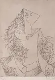 George Papazov, Surrealist Portrait, etching