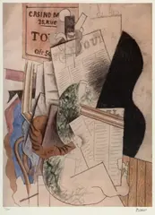 Pablo Picasso, Man Reading Newspaper, chromolithography