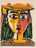 Pablo Picasso, Bust of a woman with a hat, chromolithography