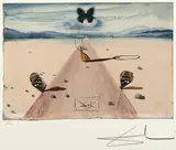 Salvador Dalí, Landscape with a Woman Skipping Rope, chromolithography