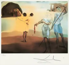 Enchanted Beach with the Three Graces by Salvador Dalí, chromolithography, offered Sep 2026