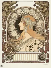 Alphonse Mucha, Zodiac, chromolithography