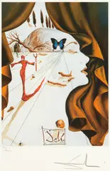 Salvador Dalí, Portrait of Katarina Kornel, chromolithography
