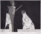 Aleksandar Aleksov, Hunting Scene I, 1994, etching and aquatint
