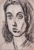 Genko Genkov, Portrait of Snezhana, 1970-те, charcoal on paper