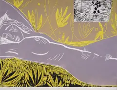 Svilen Blazhev, Female Figure, 2019, linocut
