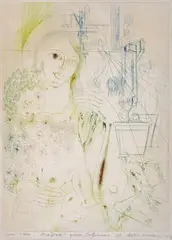 Luben Dimanov, Madonna, 1973, drypoint