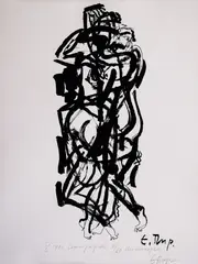 Encho Pironkov, Fire-dancers, 1988, serigraphy