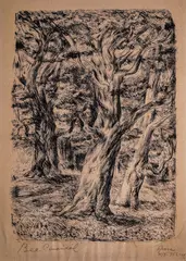 Veselin Staikov, Mountain, 1953, etching