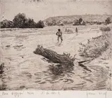 Kolio Kolev, On Tundzha River, 1931, etching