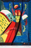 Rumen Skorchev, Woman with Bird, 1998, lithograph