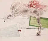 Lyuben Dimanov, Jumping Horse, 1987, etching and aquatint on paper