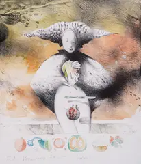 Dimitar Voinov, The Forbidden Fruit, lithography