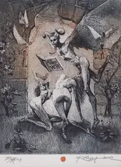 Robert Baramov, The Temptation, 2002, etching
