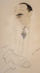 Alexander Dobrinov, Portrait of Bogdan Filov, 1933, watercolor and pencil on paper