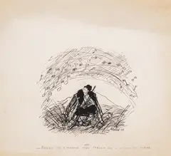 Ilia Beshkov, The Music, 1947, ink on paper