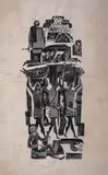 Angel Angelov, Kalojan's Soldiers, 1969, wood carving