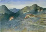Paesaggio con case by Nino Tirinnanzi, 1986, offered Jul 2013