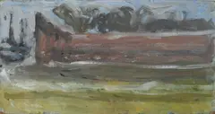 Il muro rosso by Mario Marcucci, oil on cardboard, offered Jul 2013