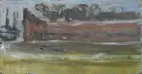 Il muro rosso by Mario Marcucci, oil on cardboard, offered Jul 2013