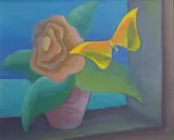 Thayaht, Vaso con fiori e farfalla