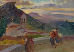 Paesaggio sardo by Gaetano Spinelli, Tracce di firma in basso a destra., offered Jul 2013