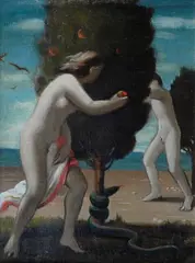 Adamo ed Eva by Ram, oil on canvas intelata, offered Jul 2013