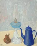 Guido Peyron, Natura morta con lume a petrolio