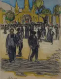 Albert Gleizes, Folla nella piazza di Lourdes