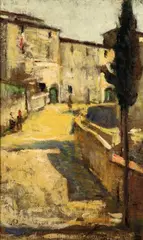 Strada di paese by Silvestro Lega, 1890, offered Apr 2013