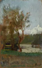 Paesaggio by Vincenzo Cabianca, 1880, Siglato e datato in basso a destra : VC, offered Apr 2013