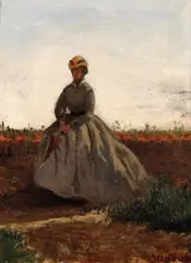 Signora con ombrellino by Vincenzo Cabianca, 1867, offered Apr 2013