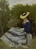 Francesco Gioli, Signora in giardino (Signora che legge)