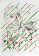 Volti by Sandro Chia, 1989, offered Dec 2012
