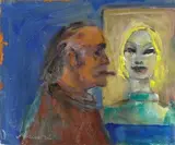 Autoritratto con modella by Mino Maccari, 1969, offered Dec 2012