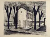 Bernard Buffet, Paesaggio con alberi e case