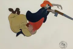 Walt Disney, Madame Medusa, Timbro in basso a destra " Original Hand-Painted Movie Film Cel" Walt Disney Production Certified e