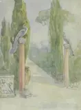 Galileo Chini, Colonne con pavoni