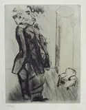 Marc Chagall, Caricatura, Tiratura in basso a sinistra.