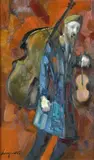 Trento Longaretti, Figura con violino e violoncello