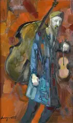 Trento Longaretti, Figura con violino e violoncello