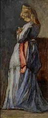 La donna dalla margherita by Amedeo Ghesio Volpengo, Sul verso: titolo e autentica di Giulio Carolini., offered May 2012