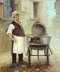 Il venditore di cocco fresco by Rialdo Guizzardi, 1966, offered May 2012