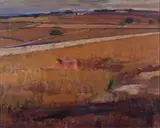 Giovanni La Cognata, Paesaggio, autentica dell'autore on foto.
