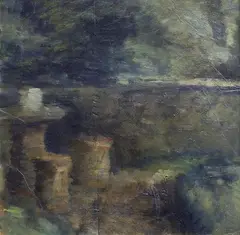 Paesaggio by Mario Marcucci, 1944, Sul verso iscrizione: "Marcucci, offered May 2012