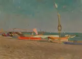 Ruggero Focardi, La spiaggia del Forte de' Marmi, 1925
