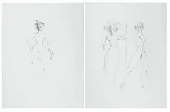 Figure by Léonor Fini, Coppia di opere grafiche firmate in basso a destra., offered Mar 2012