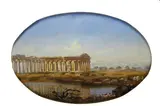 Henry Murch, Paestum, 1864, Sigla e data in basso a destra.