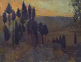 Cesare Ciani, Paesaggio al tramonto