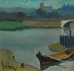 Barca sul fiume by Silvio Polloni, offered Mar 2012